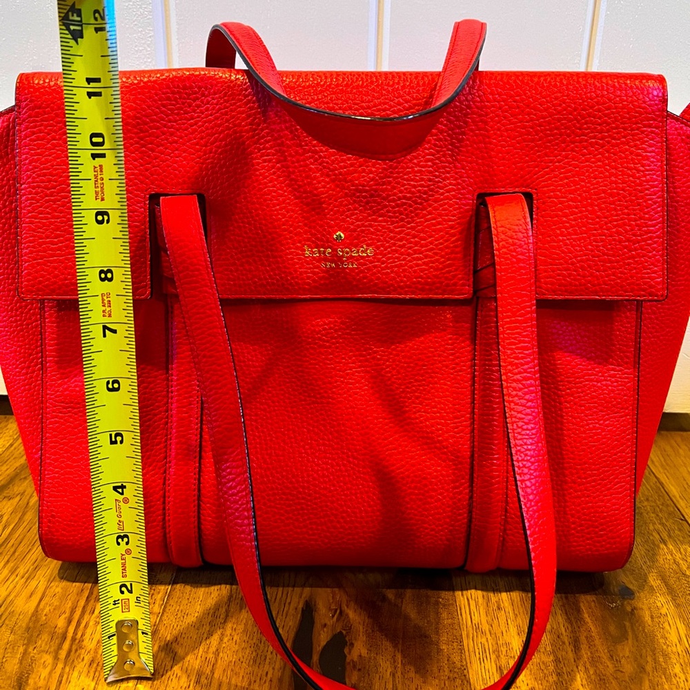 Kate Spade Red Leather Tote Bag - Picture 2 of 8